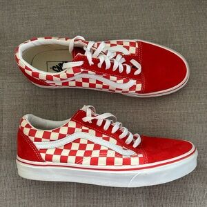 Vans Red and White Sneakers